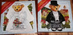 9'' 2 STEIFF/ STRONG GROOM BRIDE TEDDY BEAR PAPER DOLLS NEW IN BOXES 